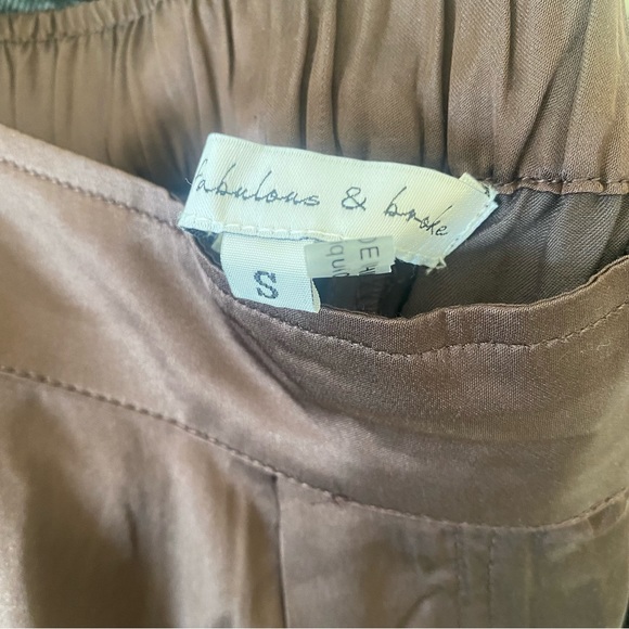 NWT Young Fabulous & Broke YFB Silky Satin Brown Jogger Small - Picture 9 of 9